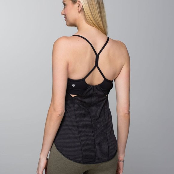 Lululemon Roll Out Tank - size 6, Black with mini stripe - Picture 2 of 10